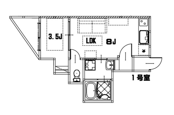 リノリノアパートメント千田の物件間取画像